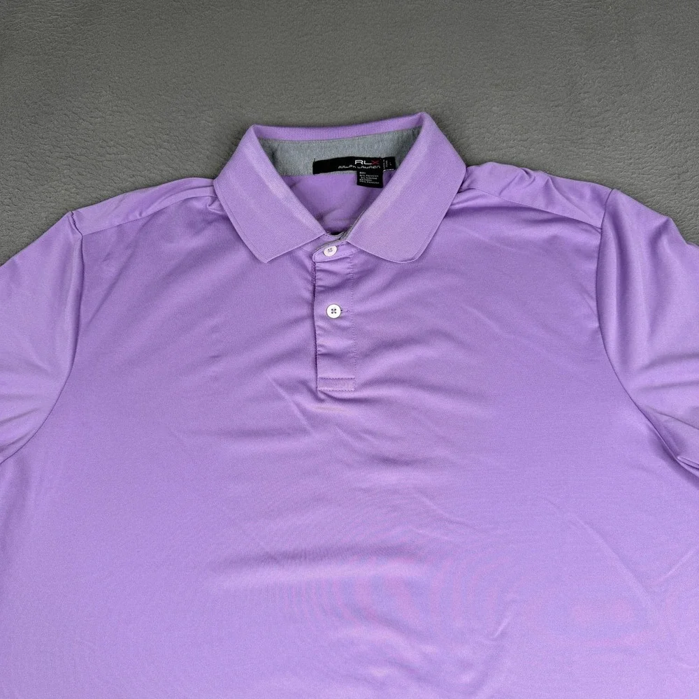 RLX‎ Ralph Lauren Polo Shirt Mens Large Purple Performance Golf Top Stretch